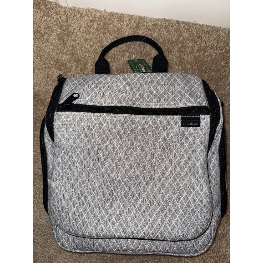 L.L.Bean Personal Organizer Bag Unisex Medium Gray NWT Hanging Toiletry Case